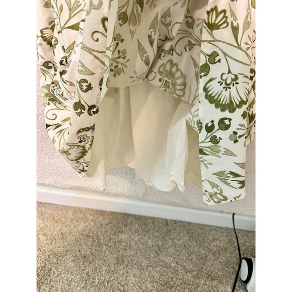 Abercrombie & Fitch Emerson Poplin Puffy Sleeve Midi Dress Moss Green Petite S - Picture 13 of 14